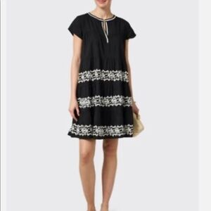 Roller Rabbit Pamela black embroidered dress